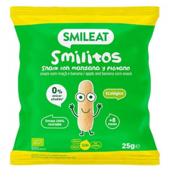 Smilitos Gusanitos Manzana Platano Sin Gluten 25g Smileat Smilitos Gusanitos Manzana Platano Sin Gluten 25g Smileat