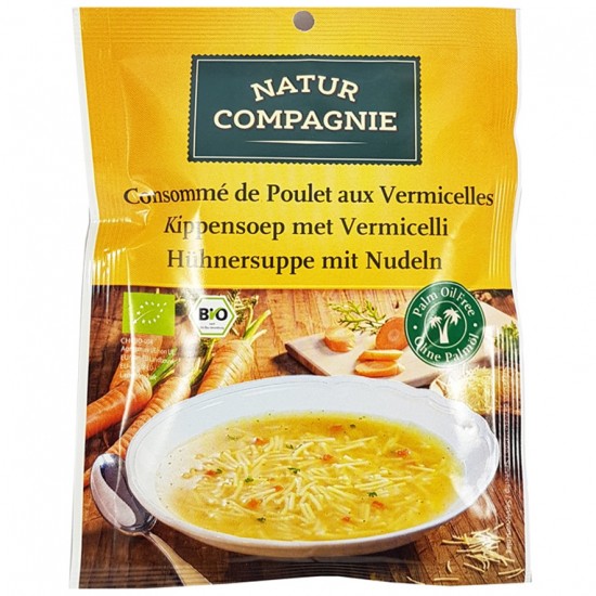 Sopa de pollo con fideos Bio sobre 80g Natur Compagnie Sopa de pollo con fideos Bio sobre 80g Natur Compagnie