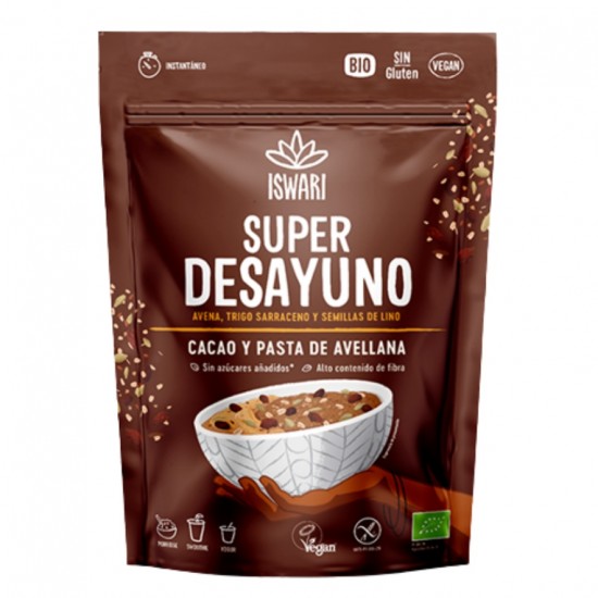 Super Desayuno Cacao y Pasta de Avellana 360g Iswari Super Desayuno Cacao y Pasta de Avellana 360g Iswari