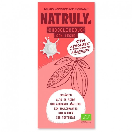 Tableta Chocolicious choco con Leche Bio 85g Natruly Tableta Chocolicious choco con Leche Bio 85g Natruly