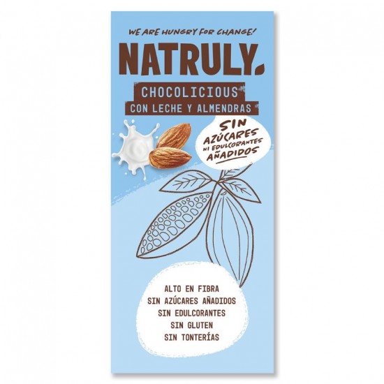Tableta Chocolicious choco con Leche con Almendra 85g Natruly Tableta Chocolicious choco con Leche con Almendra 85g Natruly
