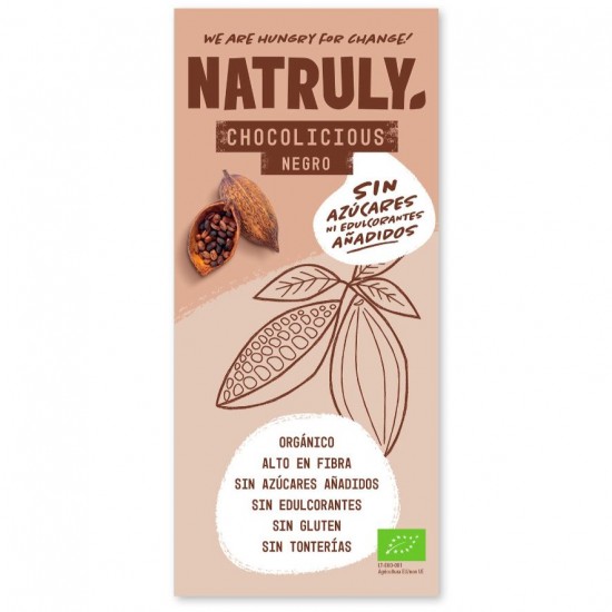 Tableta Chocolicious choco Negro Bio 85g Natruly Tableta Chocolicious choco Negro Bio 85g Natruly
