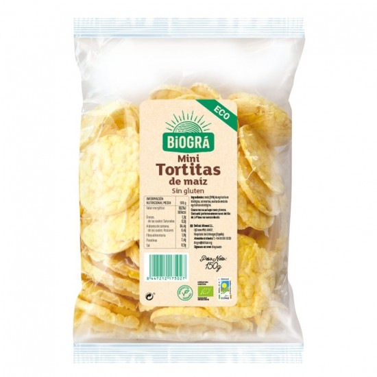 Tortitas Maiz Mini Eco Sin Gluten 150g Biogra Tortitas Maiz Mini Eco Sin Gluten 150g Biogra