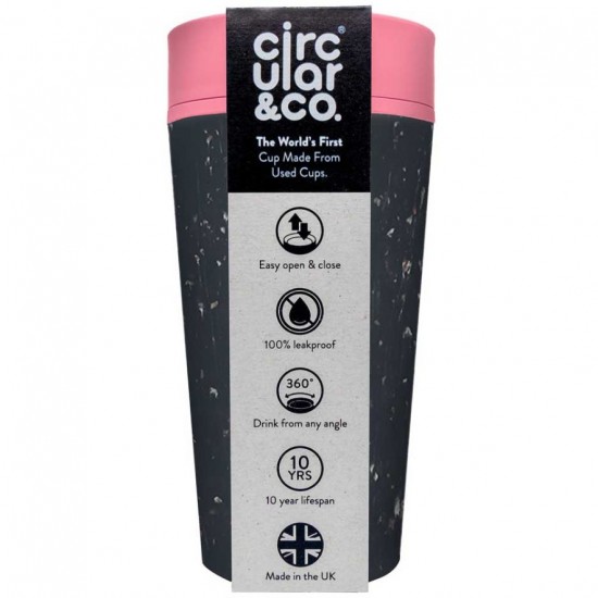 Vaso Circular Cup Negro y Rosa 227ml Circular Co Vaso Circular Cup Negro y Rosa 227ml Circular Co