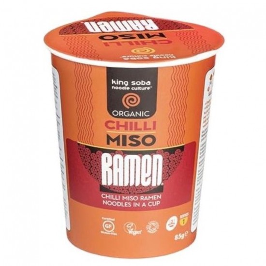 Vaso Sopa Ramen Miso Chili Bio 85g King Soba