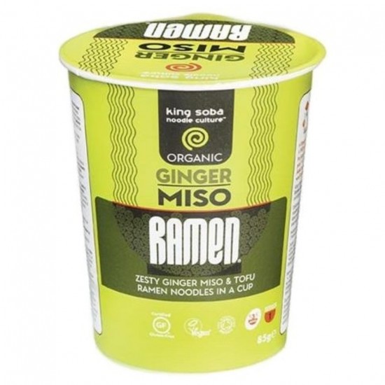 Vaso Sopa Ramen Miso Jengibre Bio 85g King Soba