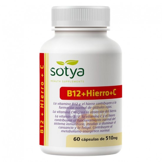 Vitamina B12 Hierro Vitamina C 510mg 60caps Sotya Vitamina B12 Hierro Vitamina C 510mg 60caps Sotya