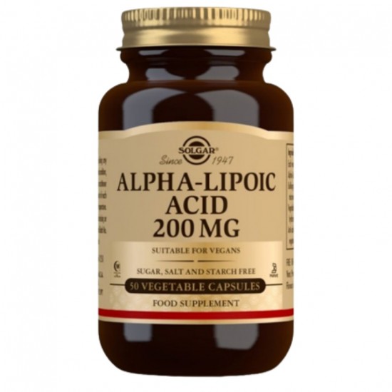 Acido Alfa Lipoico 200Mg Sin Gluten Vegan 50caps Solgar