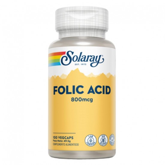 Acido Folico 800Mg 100caps Solaray