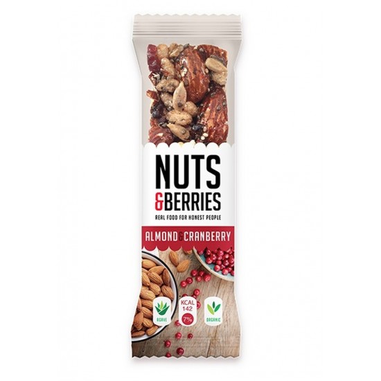 Barrita Almendras y Arandanos Vegan 15uds Nuts & Berries Barrita Almendras y Arandanos Vegan 15uds Nuts & Berries