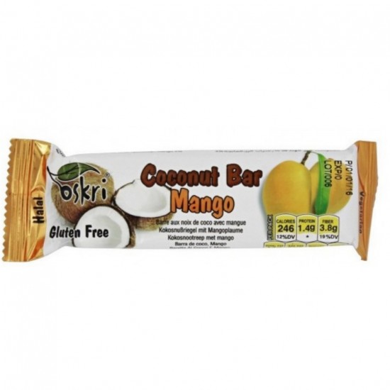Barrita de Coco y Mango Sin Gluten Eco Vegan 20uds Oskri
