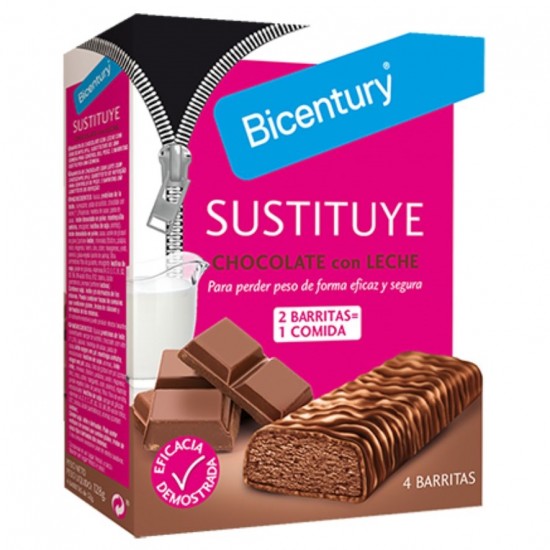 Barritas Sustituye de Chocolate Negro 4uds Bicentury Barritas Sustituye de Chocolate Negro 4uds Bicentury