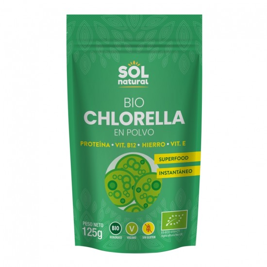 Clorella en Polvo Sin Gluten Bio Vegan 125g Solnatural
