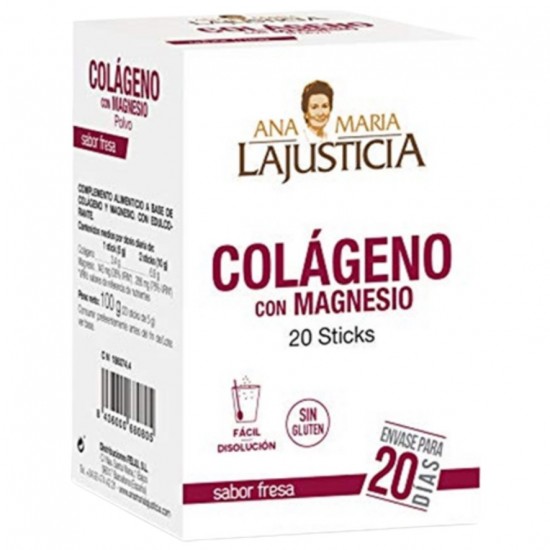 Colageno Magnesio Sobres Fresa 20 Sticks Ana Maria Lajustcia