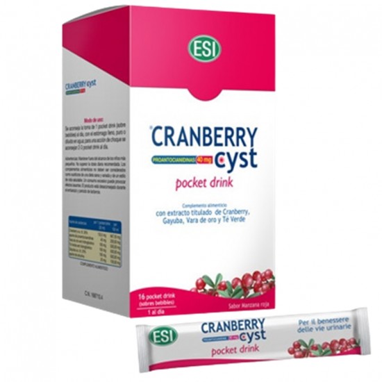 Cramberry Cyst Pocket Drink Cistitis Sin Gluten Vegan 16 Sobres Trepat-Diet-Esi
