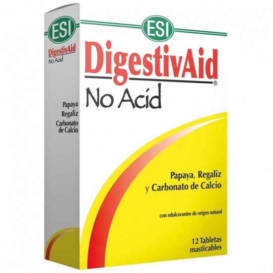 Digestivaid No Acid Masticables Sin Gluten Vegan 12comp Trepat-Diet-Esi