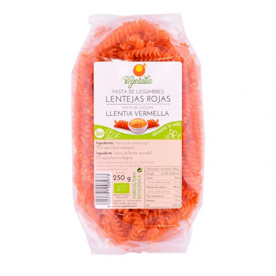 Espirales Lentejas Rojas Sin Gluten Bio Vegan 250g Vegetalia Espirales Lentejas Rojas Sin Gluten Bio Vegan 250g Vegetalia