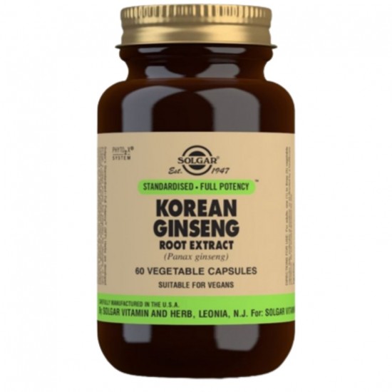 Ginseng Rojo Coreano Extracto de Raiz Vegan 60caps Solgar