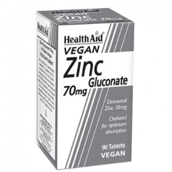 Gluconato Zinc 70Mg Vegan 90comp Health Aid