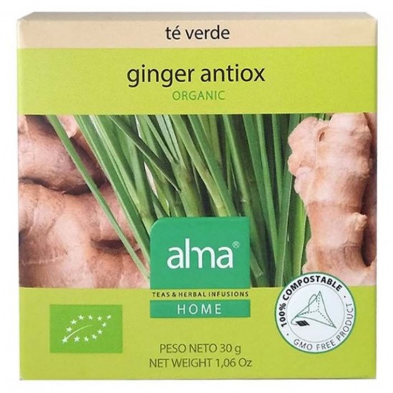 Infusion Te Verde Ginger Antiox Sin Gluten Bio Vegan 15 Piramides Alma Infusion Te Verde Ginger Antiox Sin Gluten Bio Vegan 15 Piramides Alma