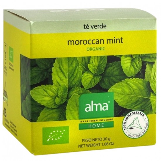 Infusion Te Verde Moroccan Mint Bio 15 Piramides Alma Infusion Te Verde Moroccan Mint Bio 15 Piramides Alma