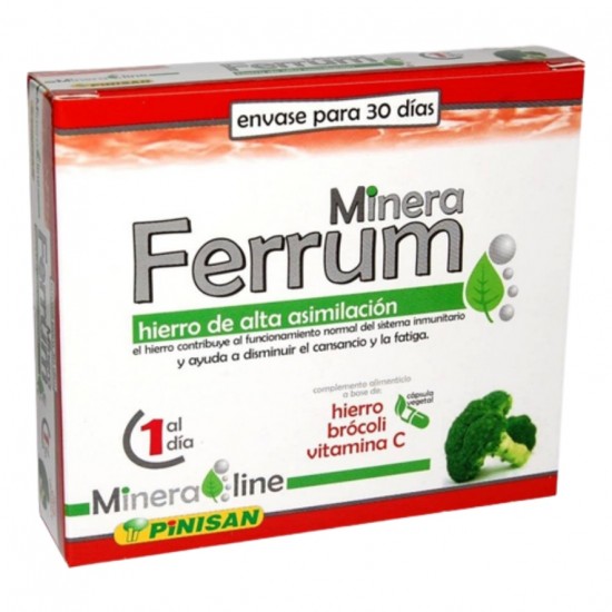 Minera Ferrum Mineraline 30caps. Pinisan