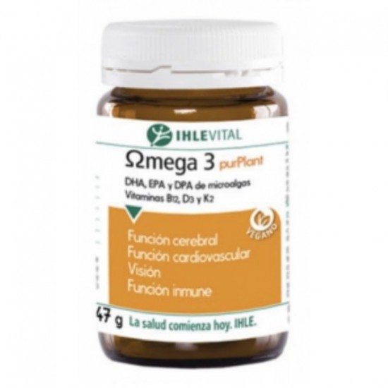 Omega-3 purPlant DHA EPA y DPA De Microalgas Sin Gluten Vegan 60caps Ihlevital