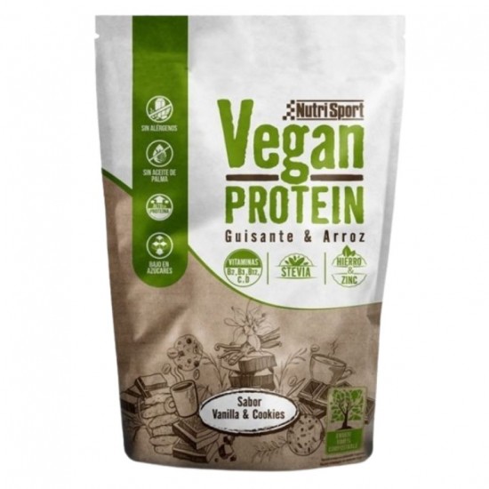 Protein Guisante y Arroz Sabor Vainilla Vegan 468g Nutri-Sport