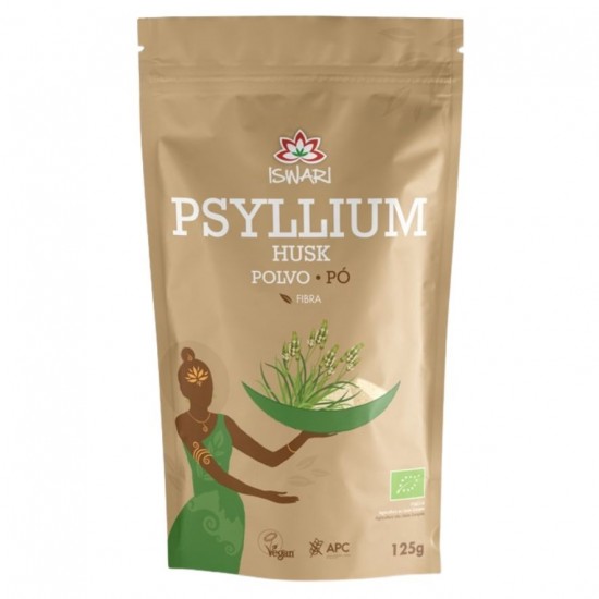 Psyllium Husk Plantago Ovata Sin Gluten Bio Vegan 125g Iswari