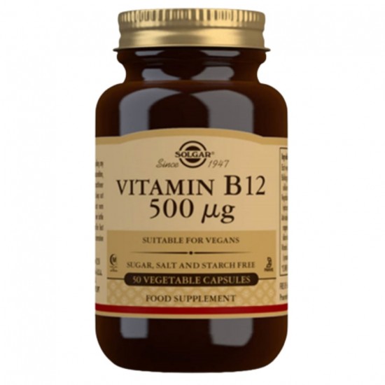Vitamin B12 500Mg Sin Gluten Vegan 50caps Solgar