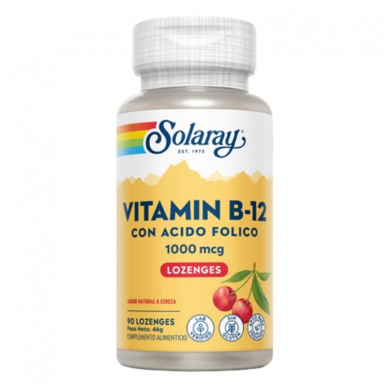 Vitamina-B12 1000Mg Acido Folico 90caps Solaray