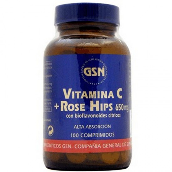 Vitamina-C y Rose Hips 650Mg 100comp G.S.N.