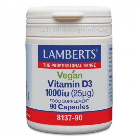 Vitamina D3 1000Ui 25Mg Vegan 90caps Lamberts