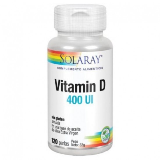 Vitamina-D3 400Ui Sin Gluten 120 Perlas Solaray