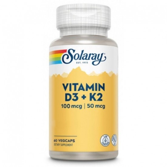 Vitamina-D3+K2 Sin Gluten 60caps Solaray