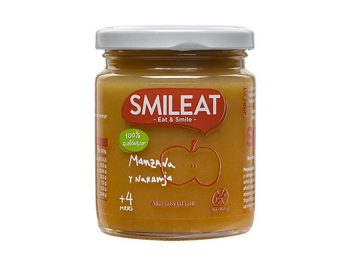 Comprar Potito Tres Frutas +4M Sin Gluten Eco 130g Smileat ❤️ ¡Hazme casito!